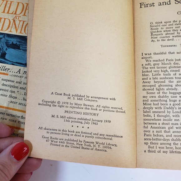 2 Mary Stewart Paperbacks Wildfire at Midnight 1962 & Nine Coaches Waiting 1963 - Picture 12 of 12